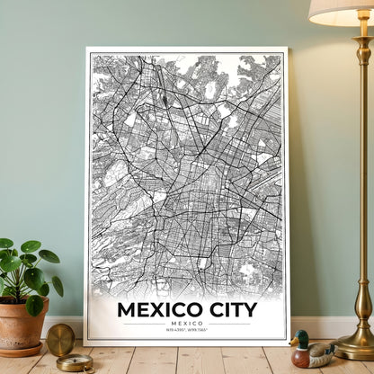 Mexico City Modern Map Poster