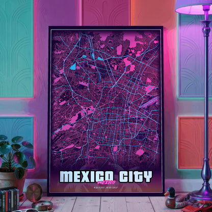 Mexico City GTA Map Poster