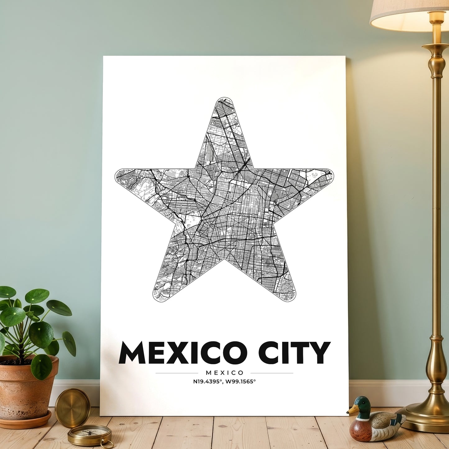 Mexico City Star Map Poster
