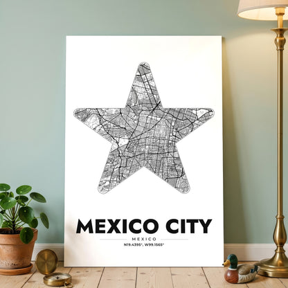 Mexico City Star Map Poster