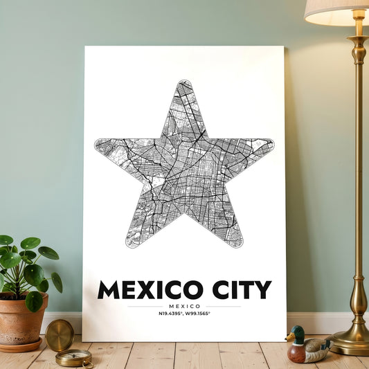 Mexico City Star Map Poster