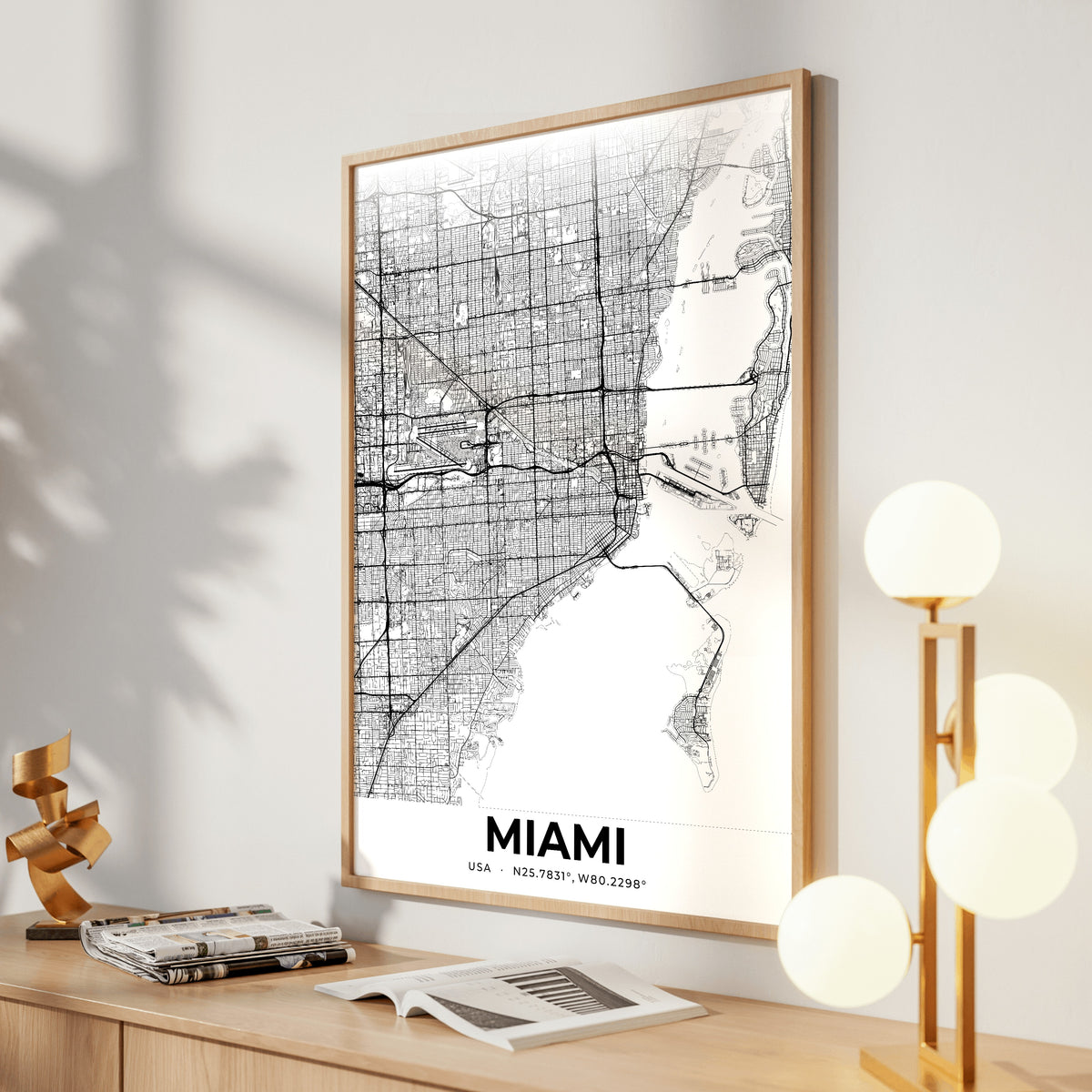 Miami Elegant Map Poster