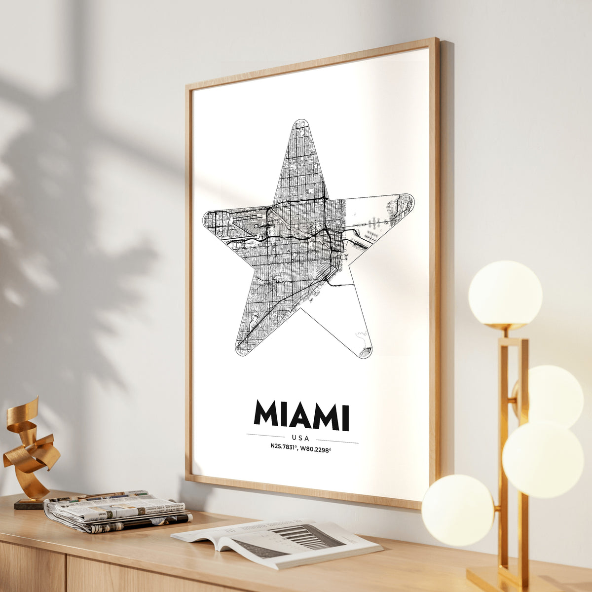 Miami Star Map Poster