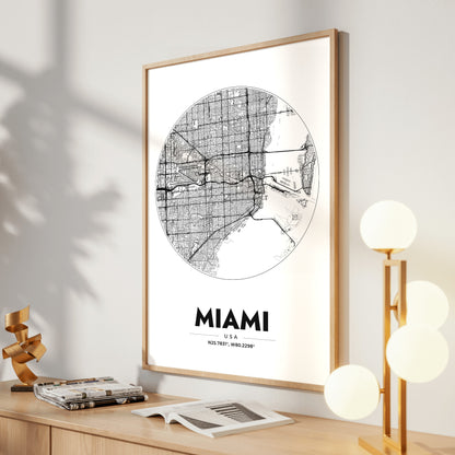 Miami Spot Map Poster