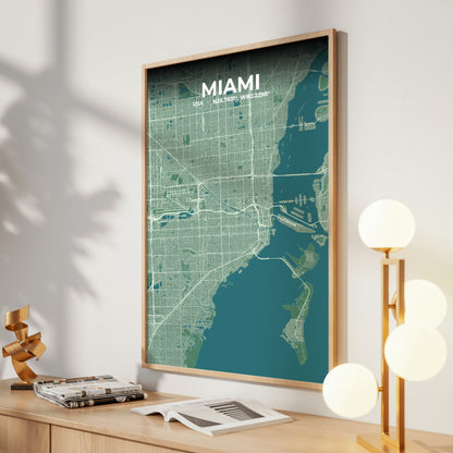 Miami Mist Map Poster