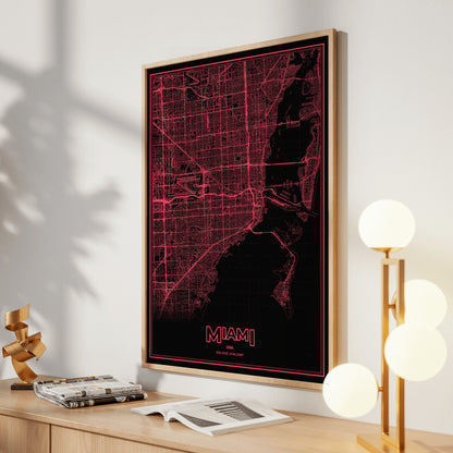 Miami Phosphor Map Poster - System Alert