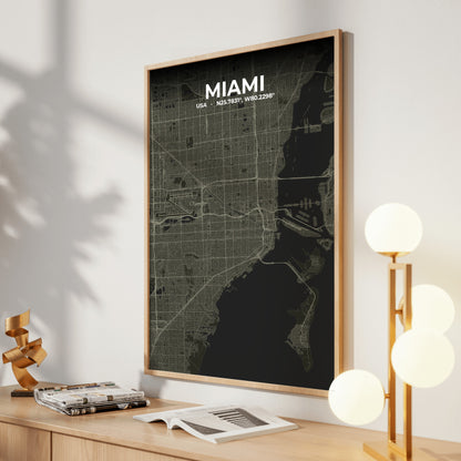 Miami Sable Map Poster