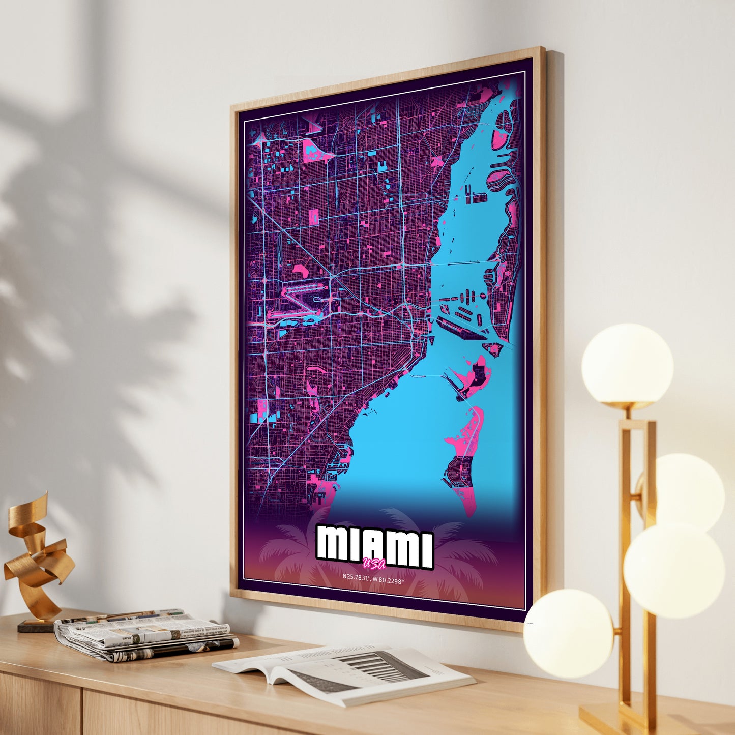 Miami GTA Map Poster