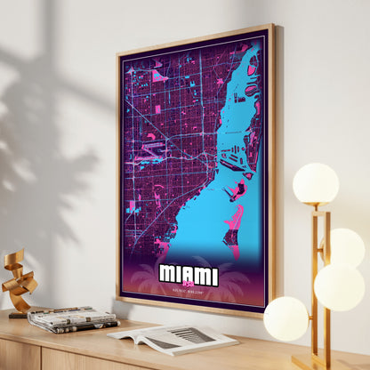Miami GTA Map Poster