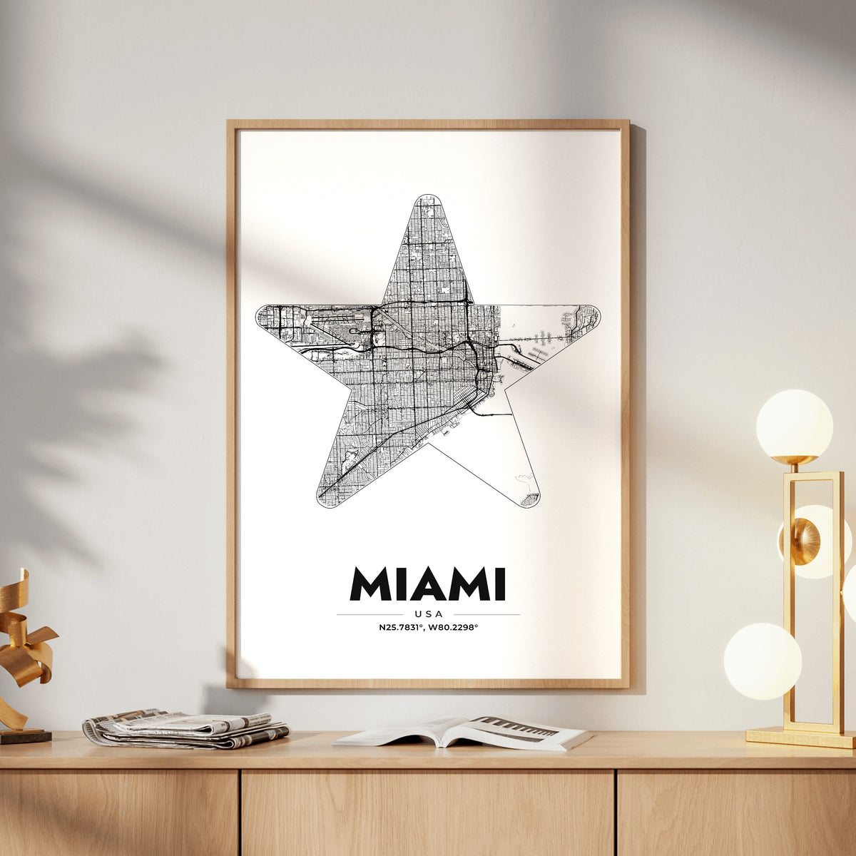 Miami Star Map Poster