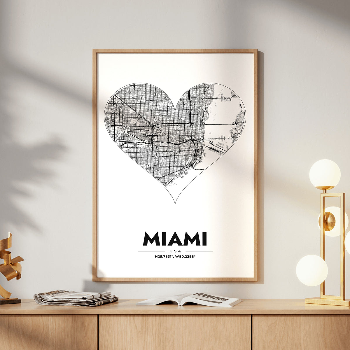 Miami Heart Map Poster