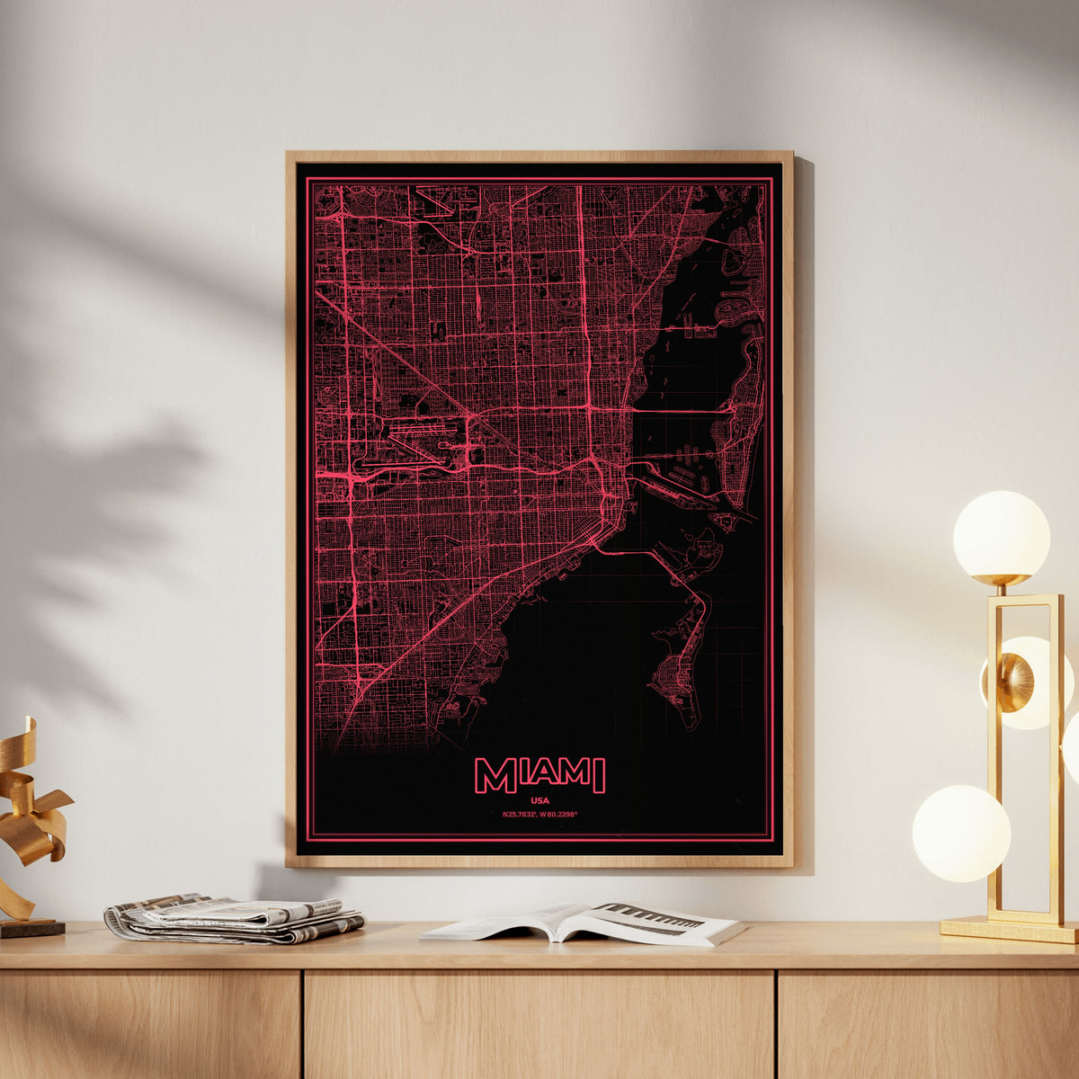 Miami Phosphor Map Poster - System Alert