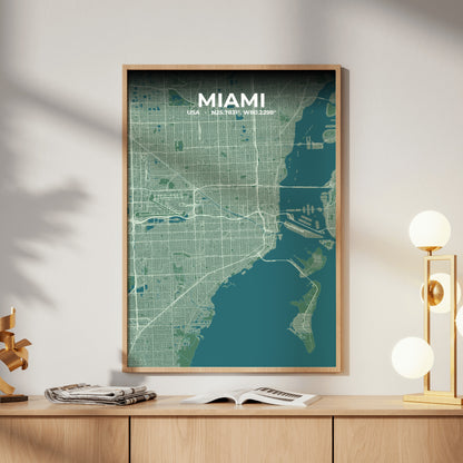 Miami Mist Map Poster