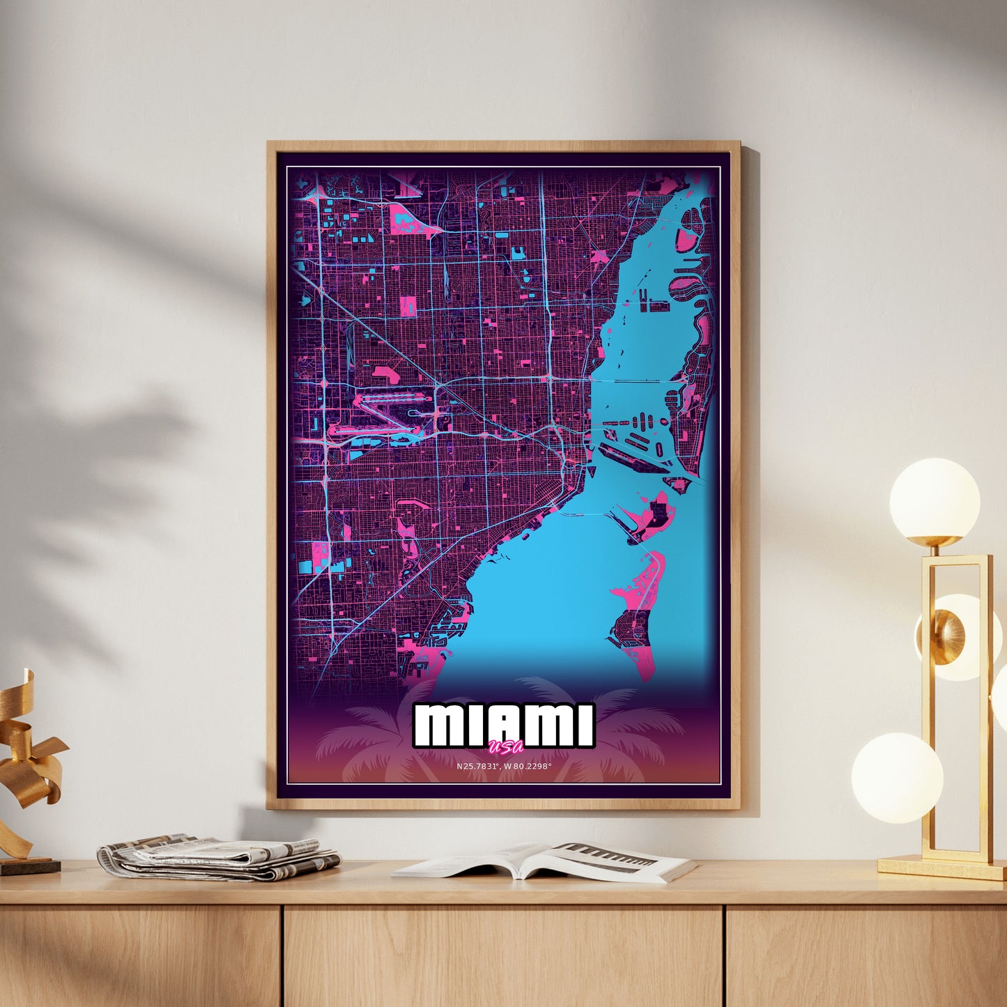 Miami GTA Map Poster