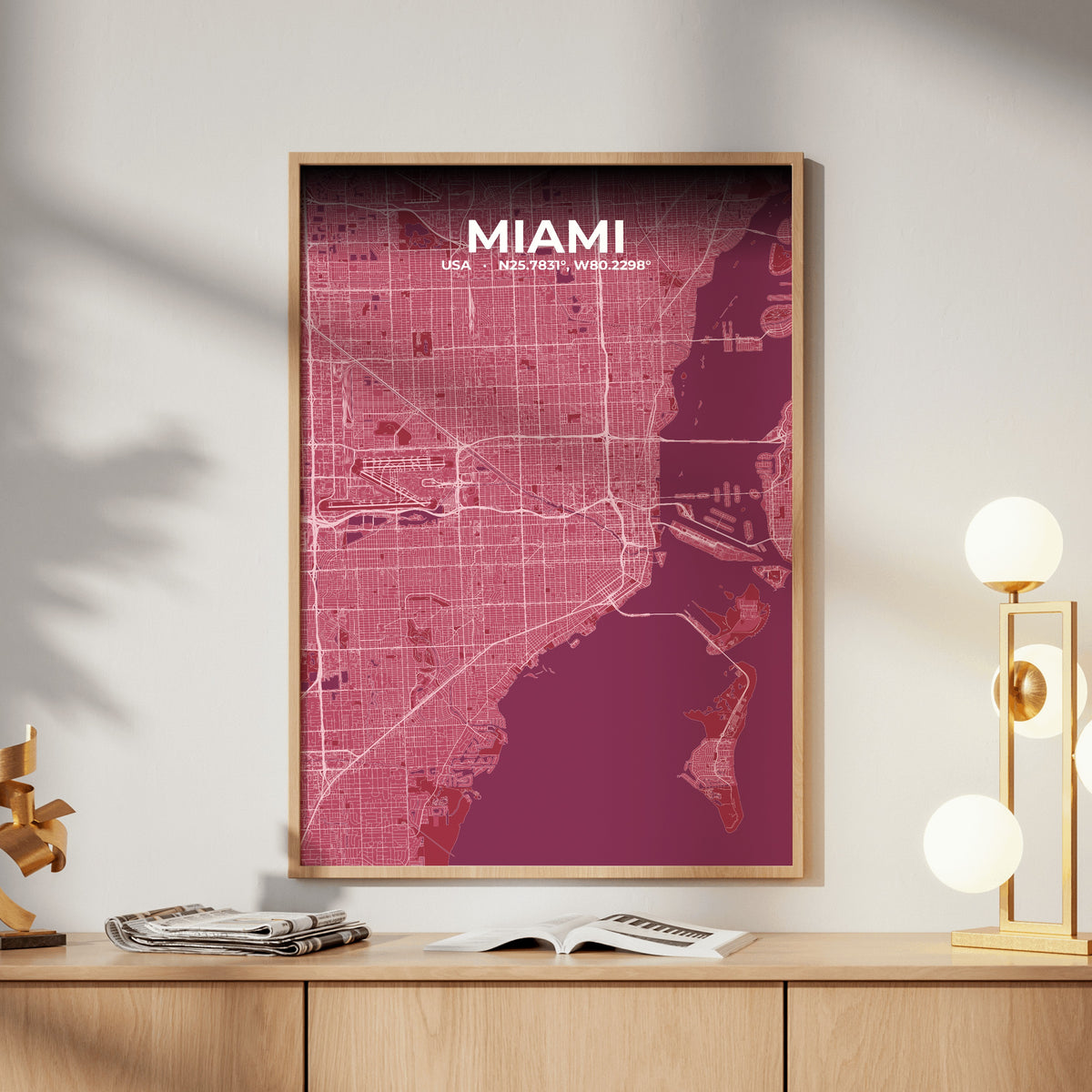 Miami Scarlet Map Poster