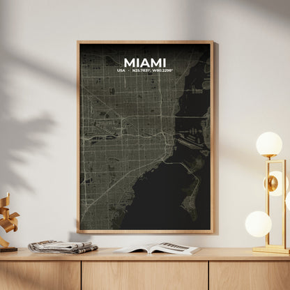 Miami Sable Map Poster