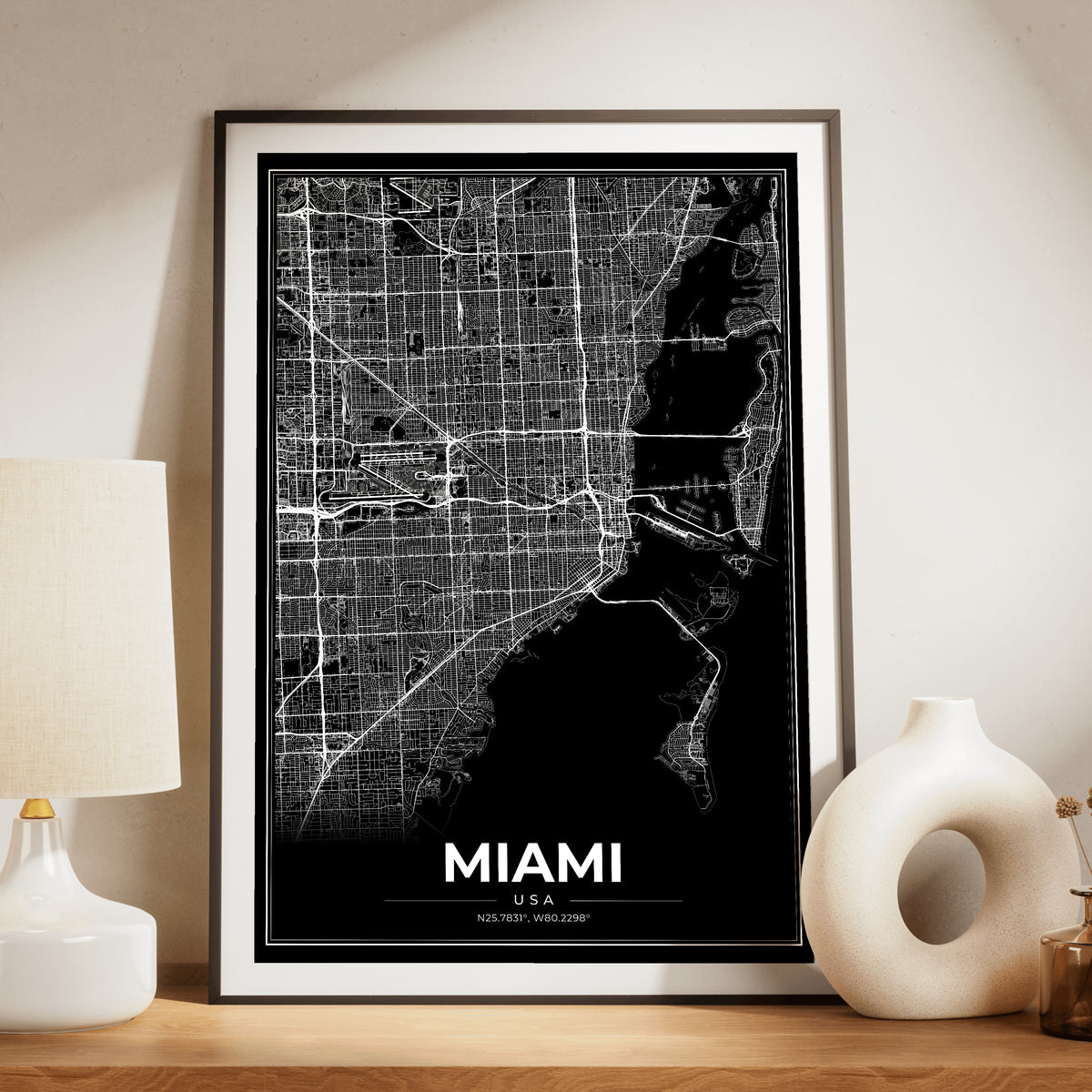 Miami Modern Map Poster