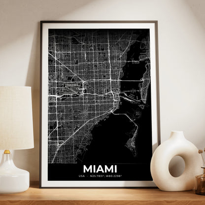 Miami Elegant Map Poster