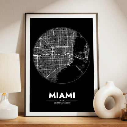 Miami Spot Map Poster
