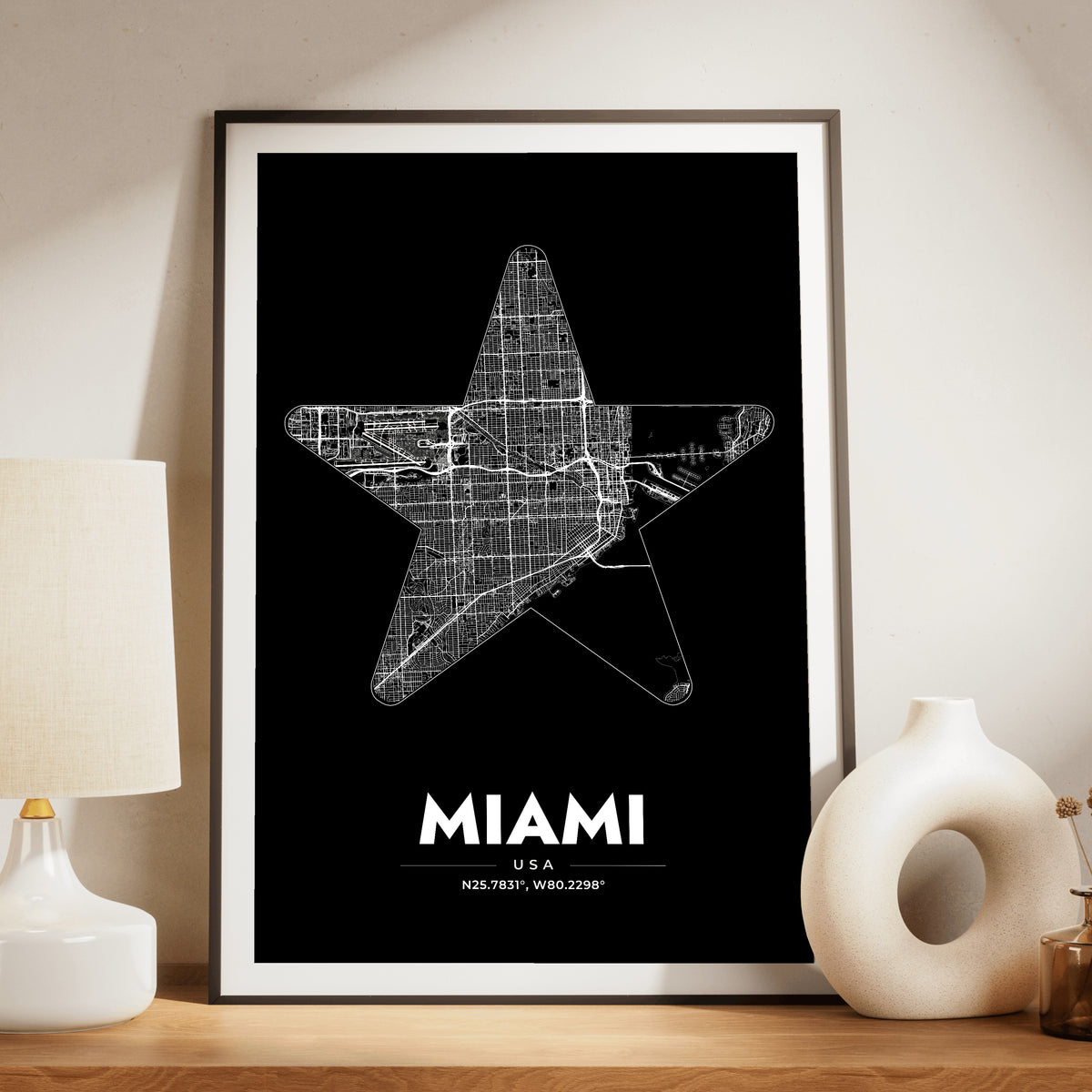 Miami Star Map Poster
