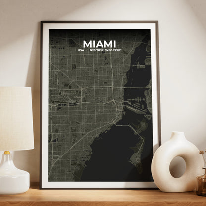 Miami Sable Map Poster