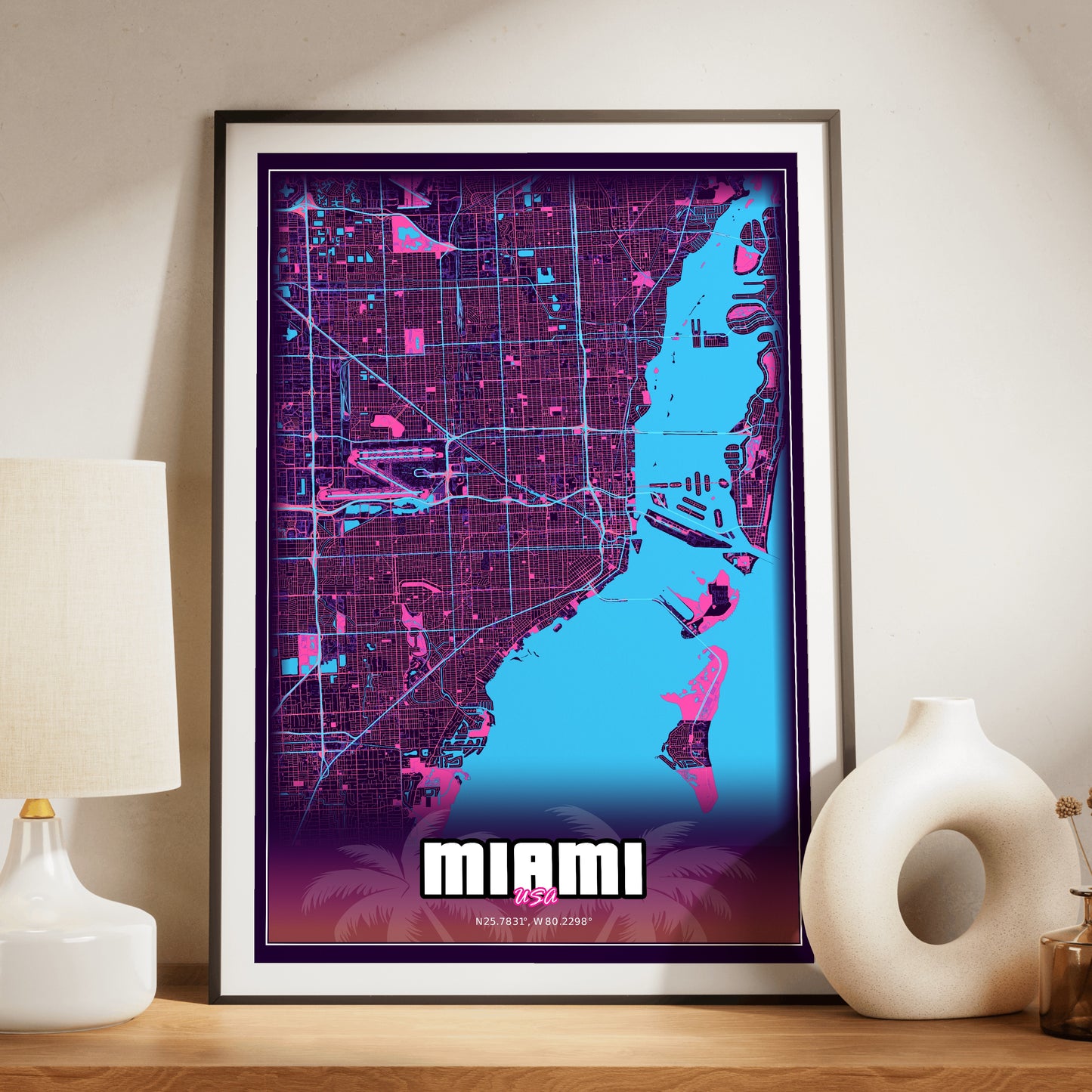 Miami GTA Map Poster