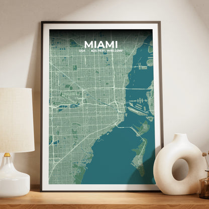 Miami Mist Map Poster