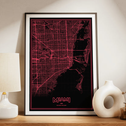 Miami Phosphor Map Poster - System Alert