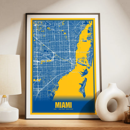 Miami Blockbuster Map Poster