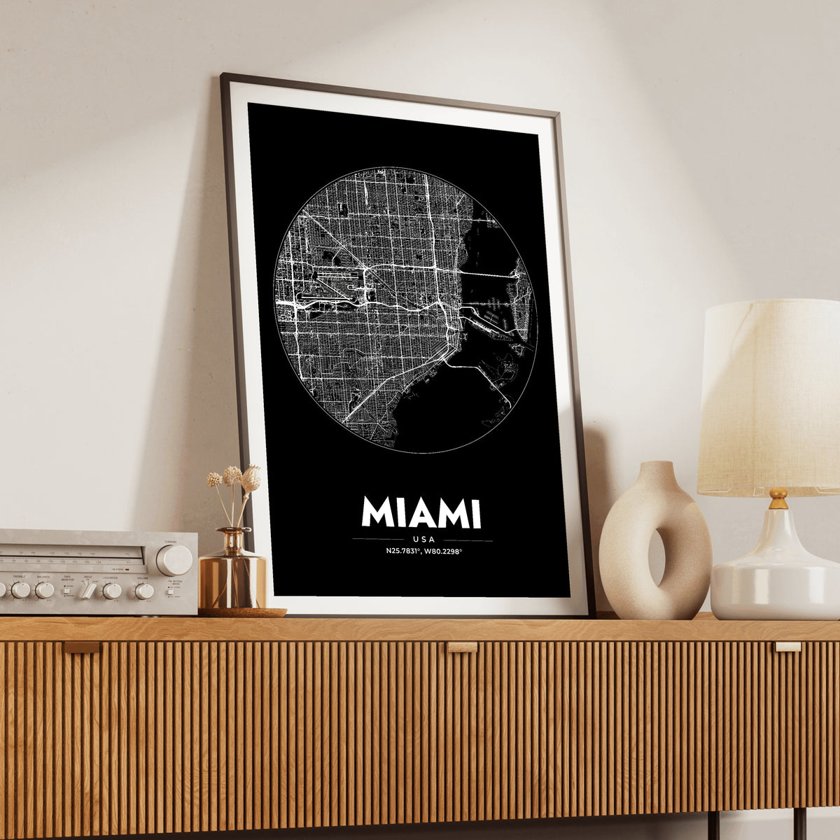 Miami Spot Map Poster