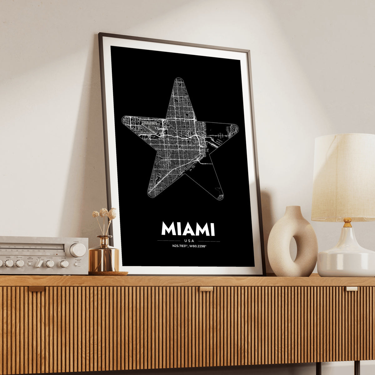 Miami Star Map Poster