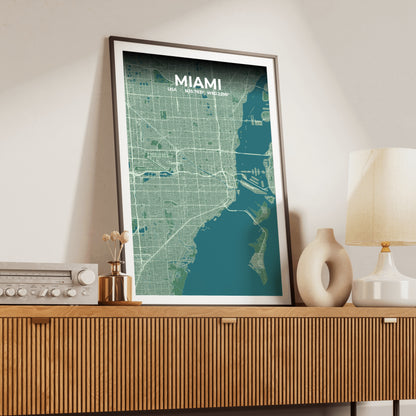 Miami Mist Map Poster