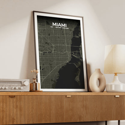 Miami Sable Map Poster