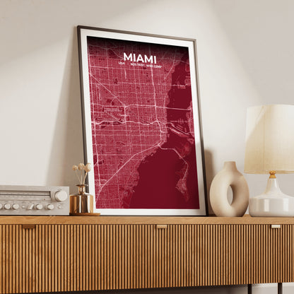 Miami Garnet Map Poster