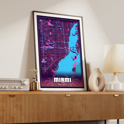 Miami GTA Map Poster