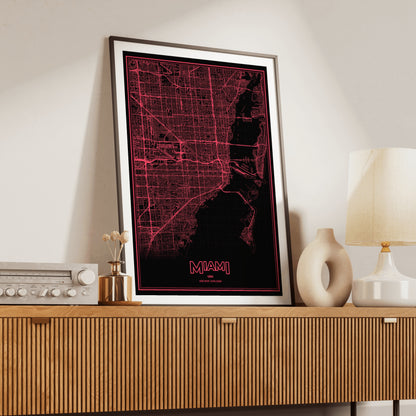 Miami Phosphor Map Poster - System Alert