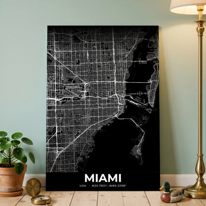 Miami Elegant Map Poster