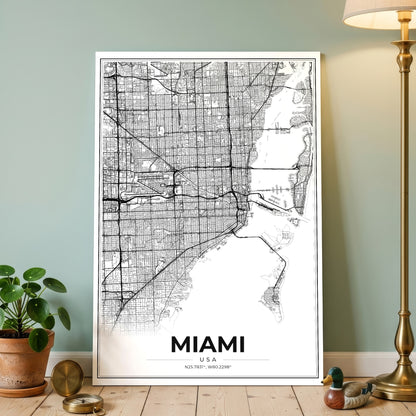 Miami Modern Map Poster