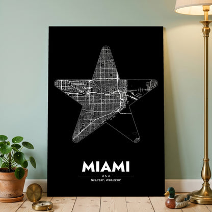Miami Star Map Poster
