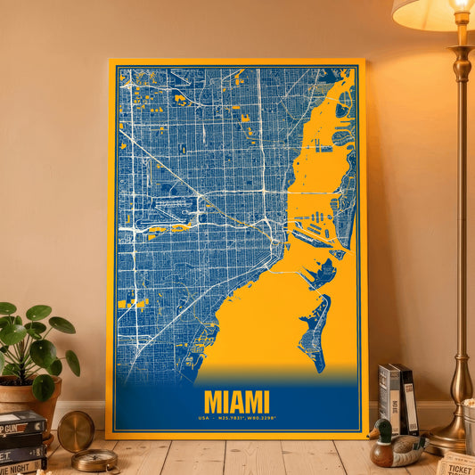 Miami Blockbuster Map Poster