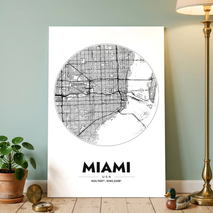 Miami Spot Map Poster