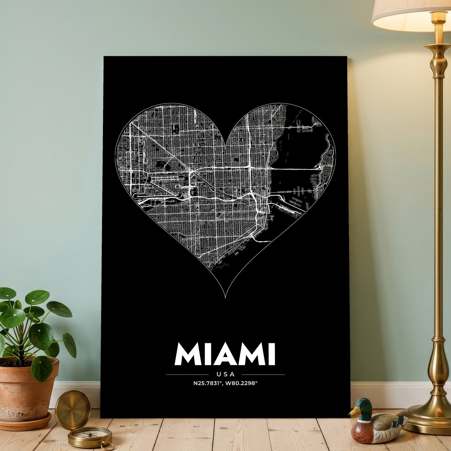 Miami Heart Map Poster