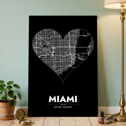 Miami Heart Map Poster