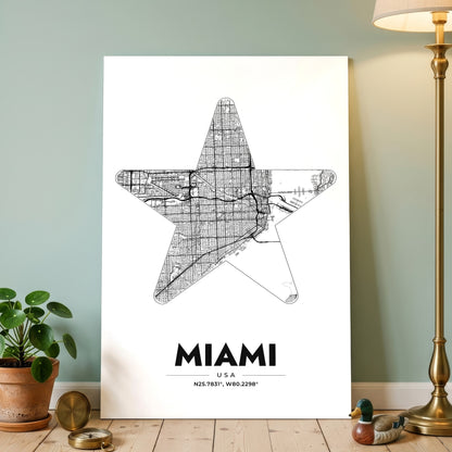 Miami Star Map Poster