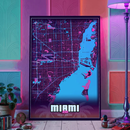 Miami GTA Map Poster