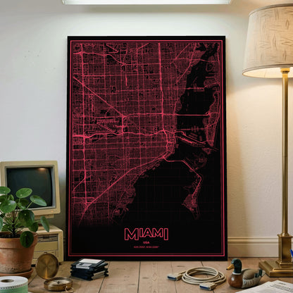 Miami Phosphor Map Poster - System Alert