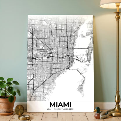 Miami Elegant Map Poster
