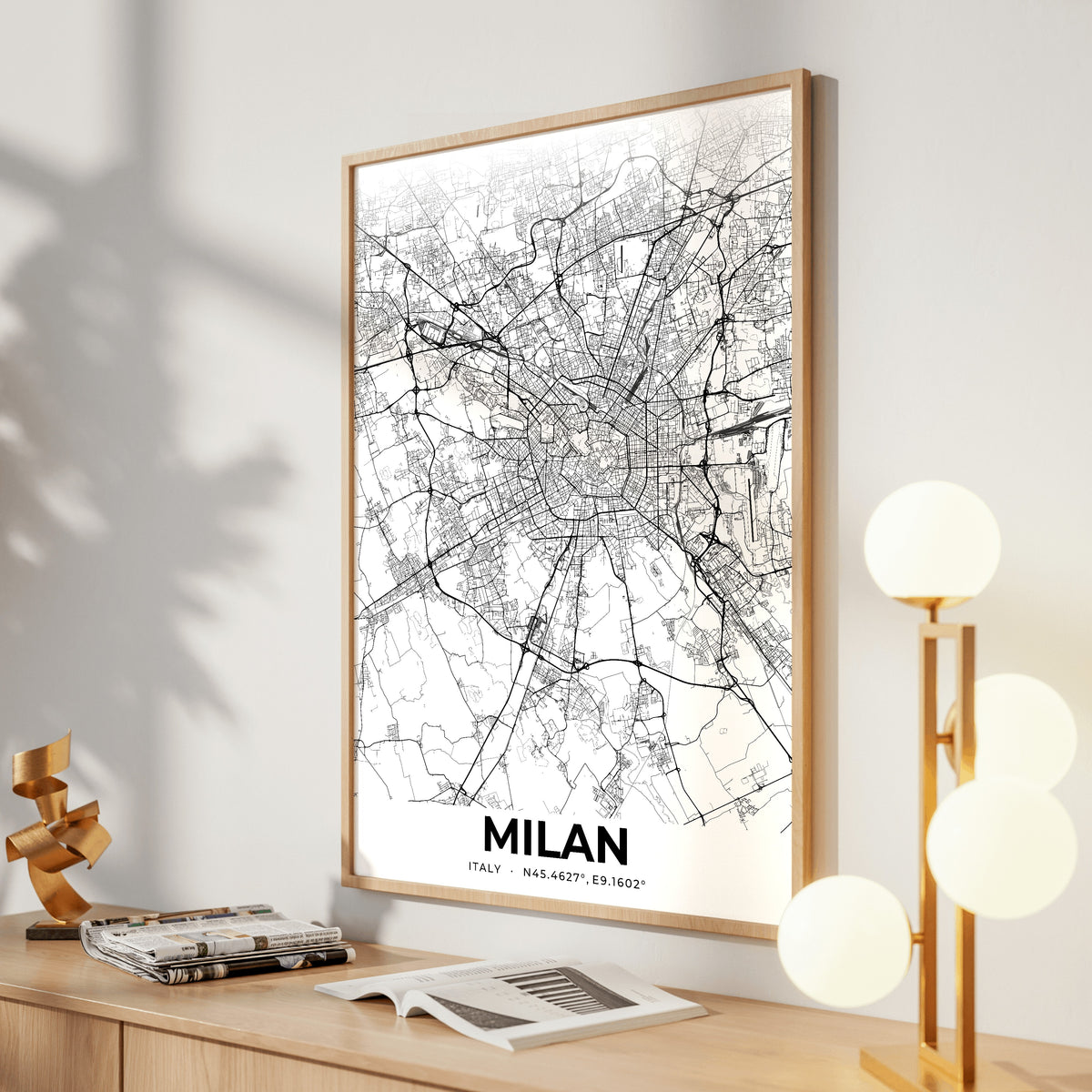 Milan Elegant Map Poster