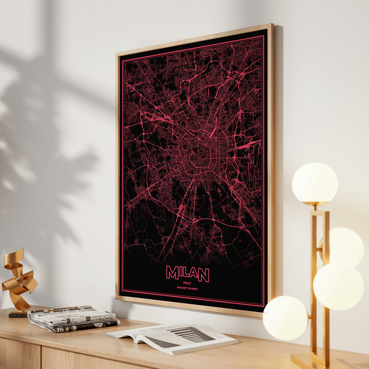 Milan Phosphor Map Poster - System Alert