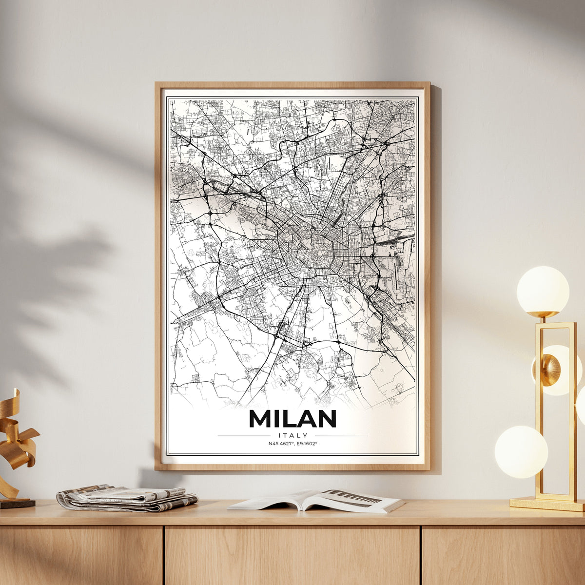 Milan Modern Map Poster